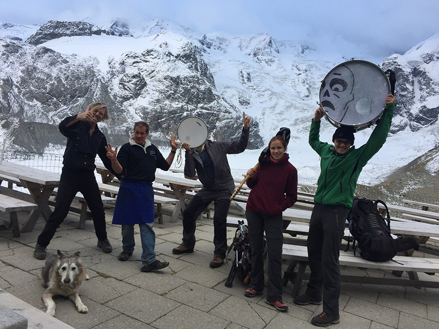 The Bad, glacier adventure, back at the Boval hut